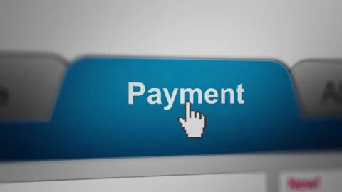 Animated Mouse Cursor Clicking Payments Tab UI on Website Stock Footage 251028313