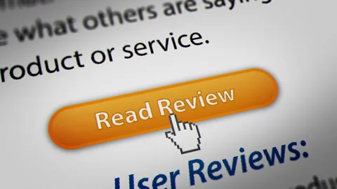 Animated Mouse Cursor Clicking Read Review Button on Website Stock Footage 249039755