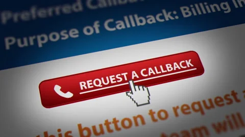 Animated Mouse Cursor Clicking  Request a Callback Button on Website Stock Footage 255693275