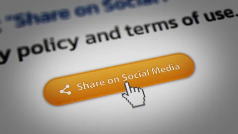 Animated Mouse Cursor Clicking Share on Social Media Button Stock Footage 255692638