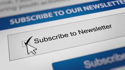 Animated Mouse Cursor Clicking "Subscribe to Newsletter" Checkbox Stock Footage 243977524