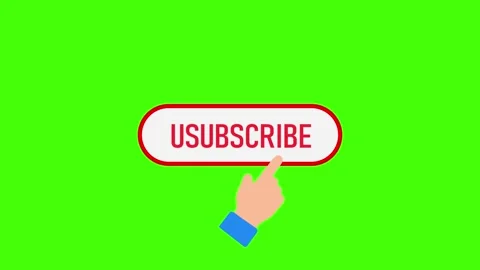 Animated Mouse Cursor Clicking Unsubscribe Button on Green Screen 스톡 동영상 347006491