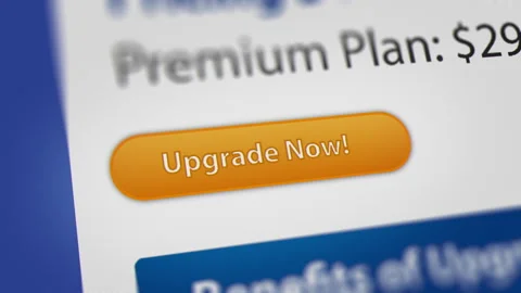 Animated Mouse Cursor Clicking "Upgrade now" Button Stock Footage 244257637