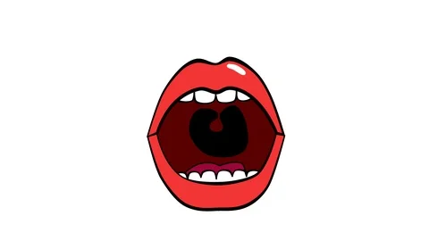 animated mouth screaming. looped animati... | Stock Video | Pond5