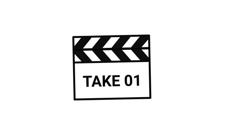 Animated movie clapperboard clacking take 01 action loop on green screen an.. Stock Footage 340565152