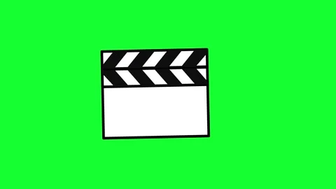 Animated movie clapperboard clacking take 01 action loop on green screen an.. Stock Footage 340565187