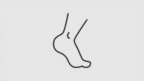 Animated moving ankle joint outline icon Stock Footage 345262517