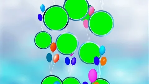 Animated up moving balloons may be used as wishing Video stock 78058073