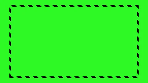 Animated moving dashed line border on a green screen background. Seamless loop Stock Footage 317968095