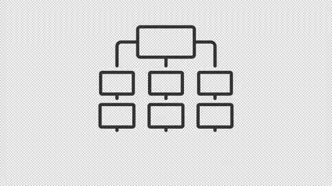 Animated multi level hierarchy line icon Stock Footage 335745673