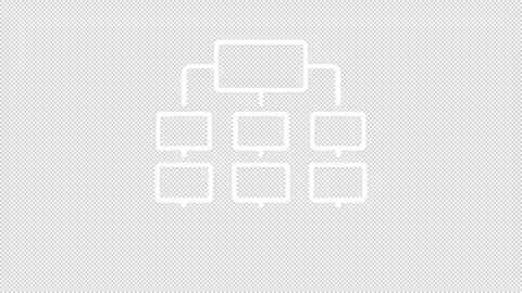Animated multi level hierarchy white line icon Video stock 337773913