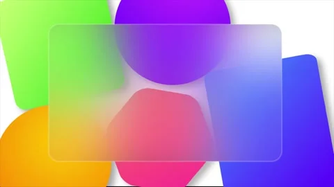 Animated multicolor rectangular shaped glass morphism background Vidéo 199370270