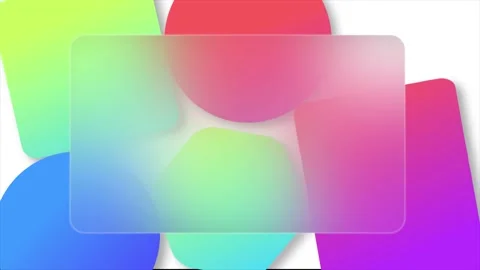 Animated multicolor rectangular shaped glass morphism background Vidéo 199370327