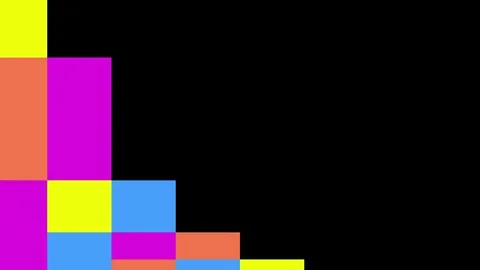 Animated multicolor seamless pattern with abstract geometric mosaic shapes Stock Footage 301852554