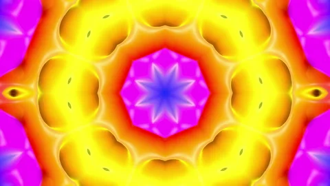 Animated multicolored kaleidoscope patterns. abstract looping animation. 3d rend Stock Footage 149074646