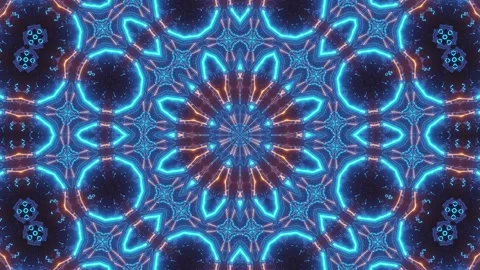 Animated Multicolored Neon Kaleidoscopic Space 4k uhd 3d rendering vj loop Video stock 137440950