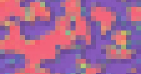 Animated multicolored pixel background. 4K resolution abstract pixel motion Stock Footage 233223389