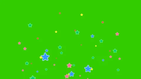 Animated Multicolored Stars Floating Up Stock Footage 278343227