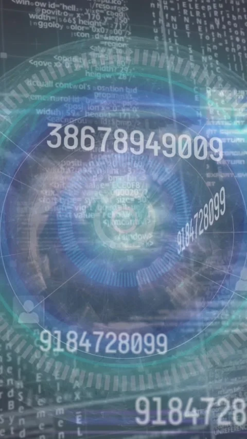 Animated multiple exposure of rapid changing numbers and globe with clouds in Stock Footage 341921073
