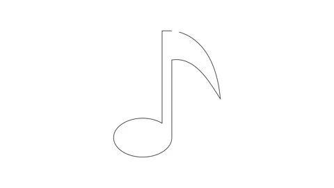 Animated Music Note Icon 4K | Outline Melody Symbol Video stock 317775640