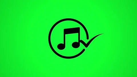 Animated music note icon inside circle on green screen background with chec.. Stock Footage 346498181