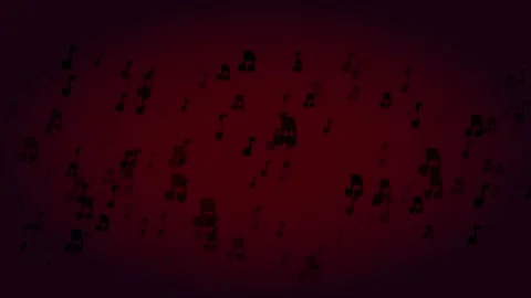 Animated music notes floating on a dark red background 動画素材 345285689