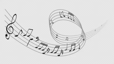 Animated Music notes in wave line, Stock Footage 291147333