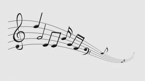 Animated Music notes in wave line Stock Footage 291421796