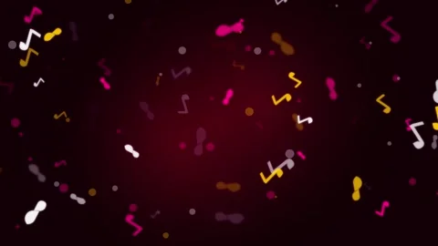 Animated musical notes floating on dark background video 動画素材 345285716