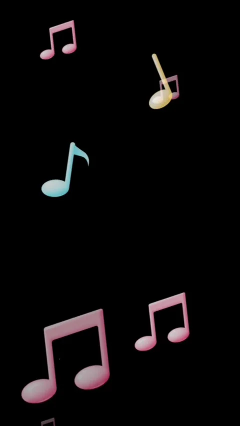 Animated Musical notes flying particles, Musical notes streaming up in melo.. 動画素材 316801014