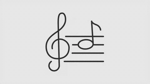 Animated musical notes line icon Stock Footage 337776680