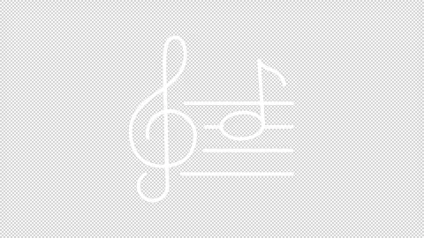 Animated musical notes white line icon Stock Footage 340353983