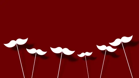 Animated mustaches with elastic bounce animation Stock Footage 335941714