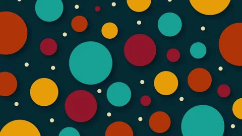 Animated Muti Color Polka Dots Floating on a Background. Randomly Moving Colored Stock Footage 281996343