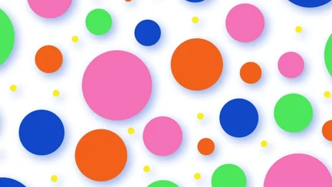 Animated Muti Color Polka Dots Floating on a Background. Randomly Moving Colored Stock Footage 281996344
