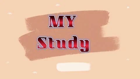 Animated my study text labels featuring brush stroke backgrounds and floating Stock Footage 345499651