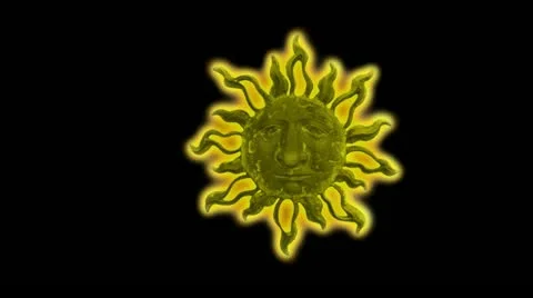 Animated Mystic Sun Element Loop on Alpha Channel Stock Footage 10832824