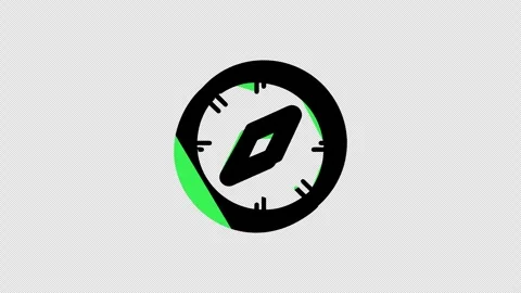 Animated Navigation Compass Icon Fill to Outline Transition Style Vídeos de archivo 337373174