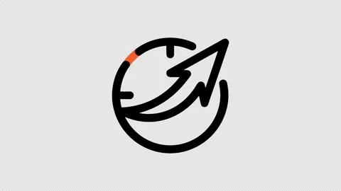 Animated Navigation Compass Icon Fill to Outline Transition Style Vídeos de archivo 337374531