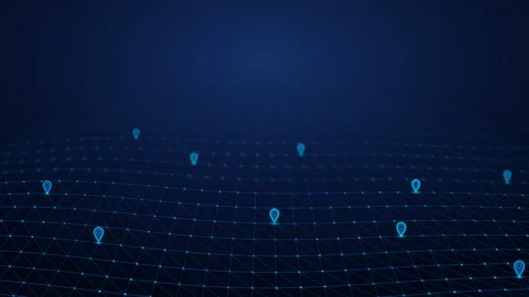 Animated Navigation Pin Background with Wireframe Motion Graphic 库存影片 331809699