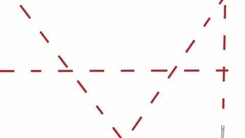 Animated needle stitches with red thread on a white background. Stock Footage 280691317
