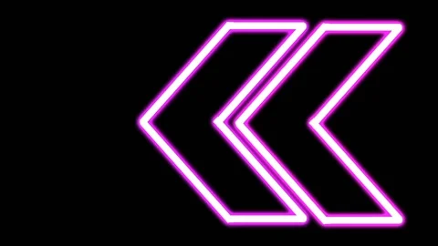 Animated neon arrow direction on black screen Stock Footage 239804689