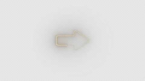 Animated Neon Arrow Overlay - Glowing Yellow Screen Element  Stock Footage 321836497