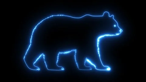 Animated neon bear neon bear croma 4k looping Stock Footage 302937518