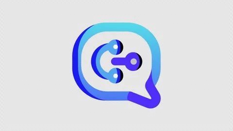Animated Neon Chat Bubble Call Icon on Transparent Background Vídeos de archivo 337390831