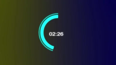 Animated neon cyan loading bar progress circle countdown timer digital hud .. Stock Footage 321581605