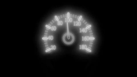 Animated Neon Dashboard Speed Meter, Racing Tech HUD Display Stock Footage 315035366