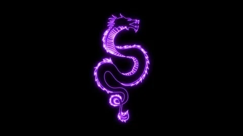 Animated Neon Dragon Stock Footage 251676173