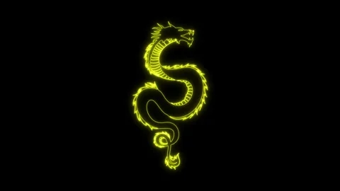 Animated Neon Dragon Stock-Footage 251676176