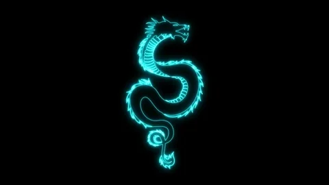Animated Neon Dragon Stock Footage 251676196